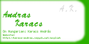 andras karacs business card
