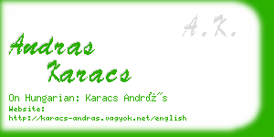 andras karacs business card